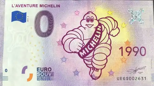 Banconota da 0€ L'AVENTURE MICHELIN