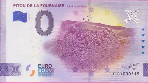0€-Schein PITON DE LA FOURNAISE - ÎLE DE LA RÉUNION