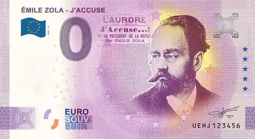 Banconota da 0€ EMILE ZOLA - J'ACCUSE