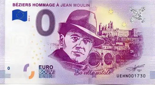 Billete de 0€ BÉZIERS HOMMAGE À JEAN MOULIN
