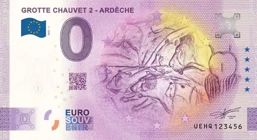 Banconota da 0€ GROTTE CHAUVET 2 - ARDÈCHE