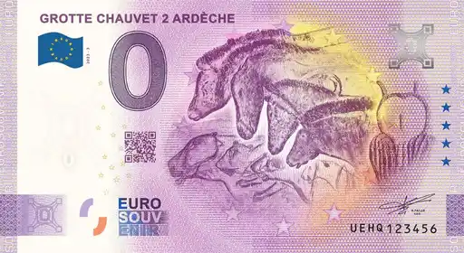 Banconota da 0€ GROTTE CHAUVET 2 - ARDÈCHE