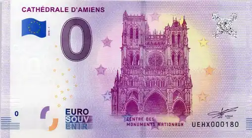 Banconota da 0€ CATHÉDRALE D'AMIENS