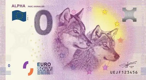 Banconota da 0€ ALPHAPARC ANIMALIER