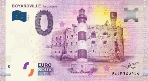 Banconota da 0€ BOYARD VILLE L'ÎLE D'OLÉRON