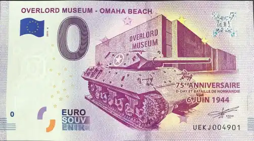 Banconota da 0€ OVERLORD MUSÉUM - OMAHA BEACHOVERLORD MUSÉUM
