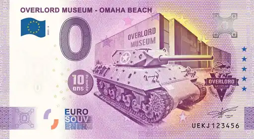0€ banknote OVERLORD MUSÉUM - OMAHA BEACH