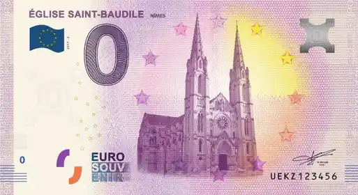 0€ banknote ÉGLISE SAINT-BAUDILE NÎMES