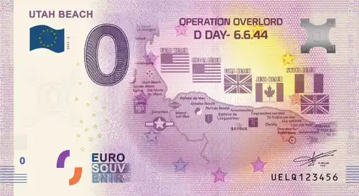 0€ banknote UTAH BEACHOPERATION OVERLORD - D DAY- 6.6.44
