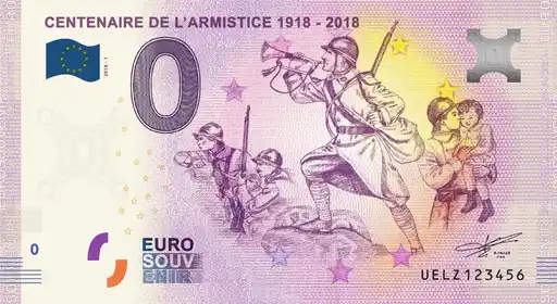 Banconota da 0€ CENTENAIRE DE L'ARMISTICE 1918-2018