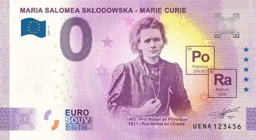 0€-Schein MARIA SALOMEA SKLODOWSKA - MARIE CURIE