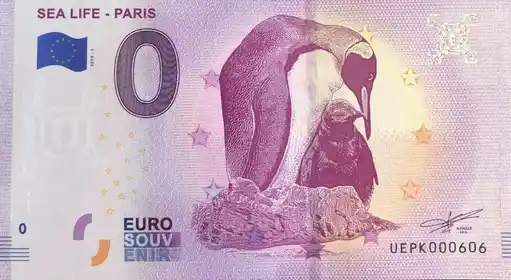 0€ banknote SEA LIFE - PARIS