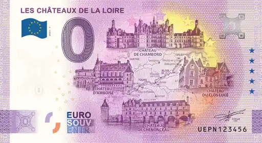 0€-Schein LES CHÂTEAUX DE LA LOIRE