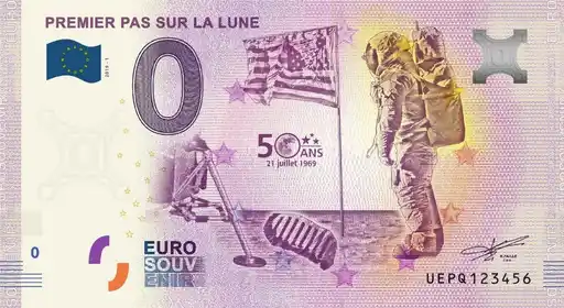 Banconota da 0€ PREMIER PAS SUR LA LUNE