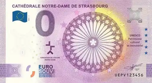 0€ banknote CATHÉDRALE NOTRE-DAME DE STRASBOURG