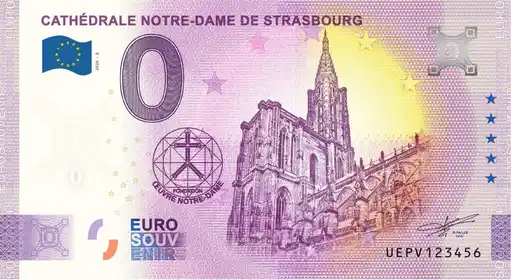 0€ banknote CATHÉDRALE NOTRE-DAME DE STRASBOURG