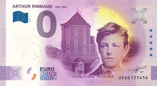 0€-Schein ARTHUR RIMBAUD 1854-1891 CHARLEVILLE-MÉZIÈRES
