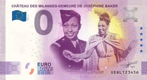 0€ banknote CHÂTEAU DES MILANDES - DEMEURE DE JOSEPHINE BAKER