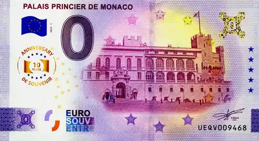 0€ banknote PALAIS PRINCIER DE MONACO