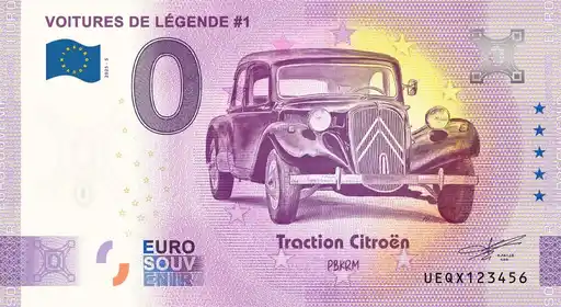 0€ banknote VOITURES DE LÉGENDE #1