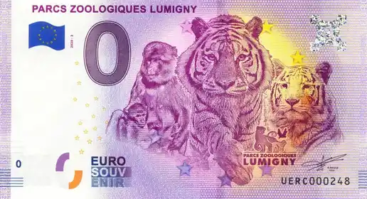 Banconota da 0€ PARCS ZOOLOGIQUES LUMIGNY
