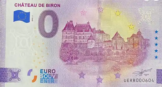 Banconota da 0€ CHÂTEAU DE BIRON