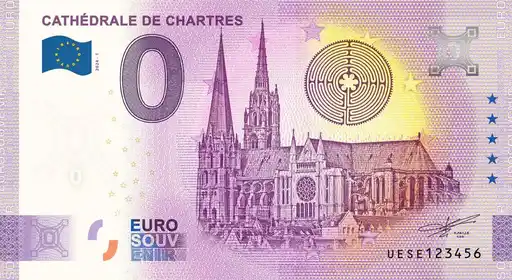 0€ banknote CATHÉDRALE DE CHARTRES
