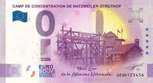 Billete de 0€ CAMP DE CONCENTRATION NATZWEILER-STRUTHOF Haut Lieu de la Mémoire Nationale