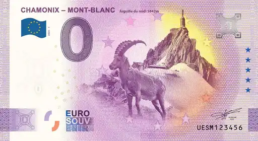 0€-Schein CHAMONIX - MONT-BLANC Aiguille du Midi 3842m