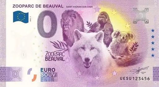 0€ banknote ZOOPARC DE BEAUVAL SAINT AIGNAN SUR CHER