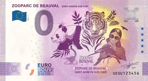 Banconota da 0€ ZOOPARC DE BEAUVAL SAINT AIGNAN SUR CHER
