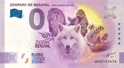 0€ banknote ZOOPARC DE BEAUVAL SAINT AIGNAN SUR CHER
