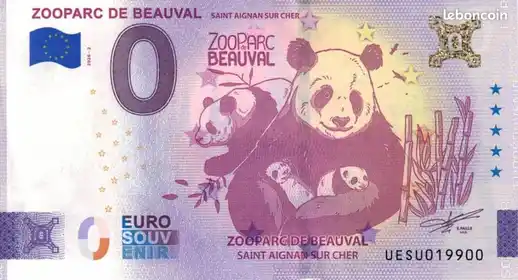 Banconota da 0€ ZOOPARC DE BEAUVAL