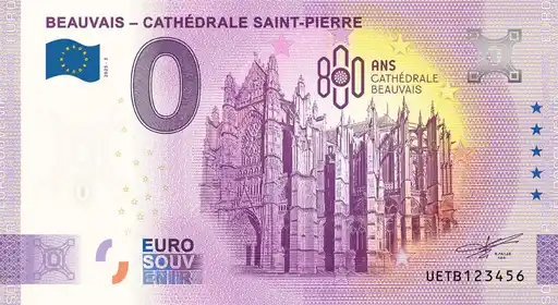 0€-Schein BEAUVAIS - CATHÉDRALE SAINT-PIERRE 800 ANS CATHÉDRALE BEAUVAIS