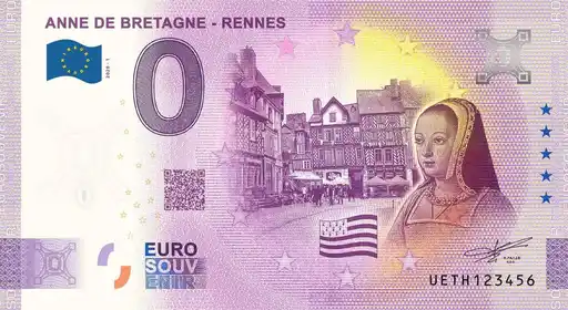 Banconota da 0€ ANNE DE BRETAGNE - RENNES