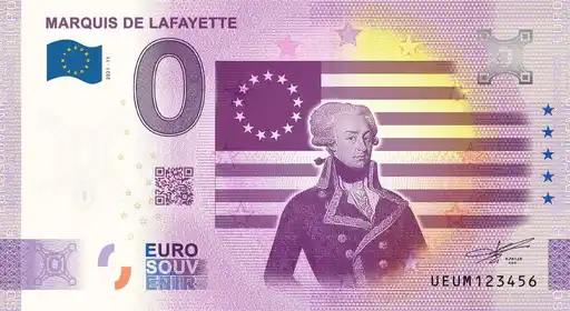 Billete de 0€ MARQUIS DE LAFAYETTE