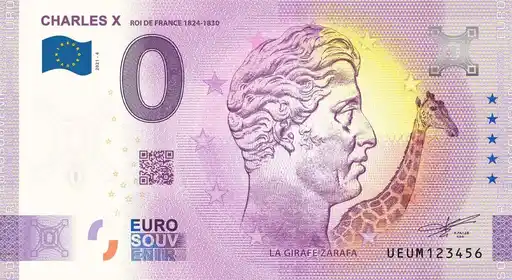 Banconota da 0€ CHARLES XROI DE FRANCE 1824-1830