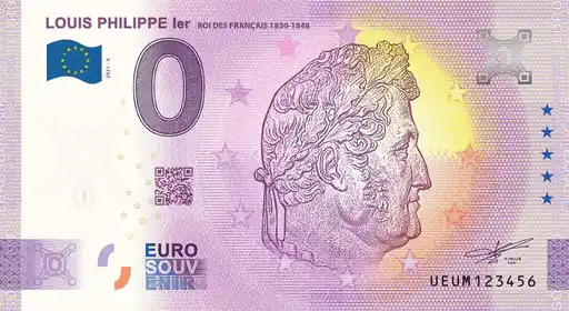 0€ banknote LOUIS-PHILIPPE Ier ROI DES FRANCAIS 1830-1848