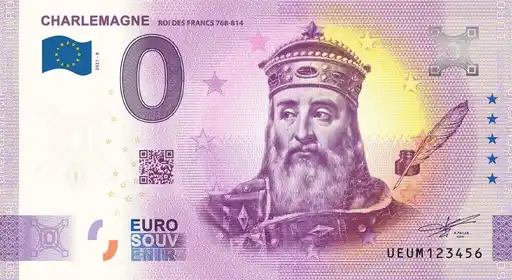 0€ banknote CHARLEMAGNE ROI DES FRANCS 768-814