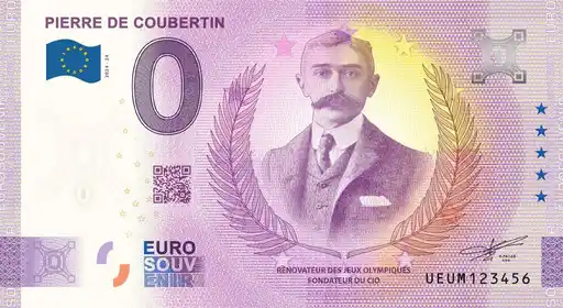 0€ banknote PIERRE DE COUBERTIN