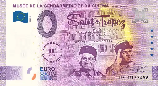 Billete de 0€ MUSÉE DE LA GENDARMERIE ET DU CINÉMA DE SAINT-TROPEZ