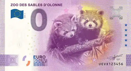 Banconota da 0€ ZOO DES SABLES D'OLONNE