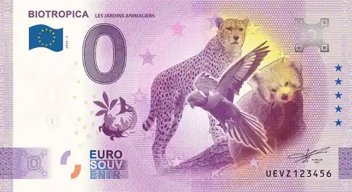 0€ banknote BIOTROPICA JARDINS ANIMALIERS