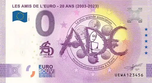 Billete de 0€ LES AMIS DE L'EURO - 20 ANS (2003-2023)