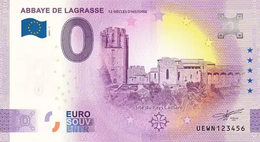 Banconota da 0€ ABBAYE DE LA GRASSE 12 SIÈCLES D'HISTOIRE