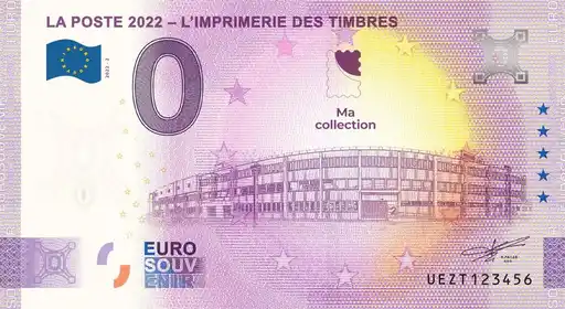 Banconota da 0€ LA POSTE 2022 - L'IMPRIMERIE DES TIMBRES