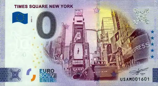 0€ banknote TIMES SQUARE NEW YORK