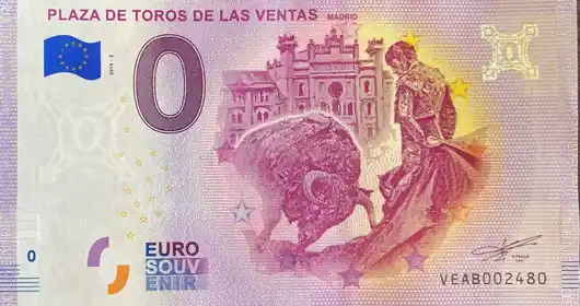 0€ banknote PLAZA DE TOROS DE LAS VENTAS MADRID