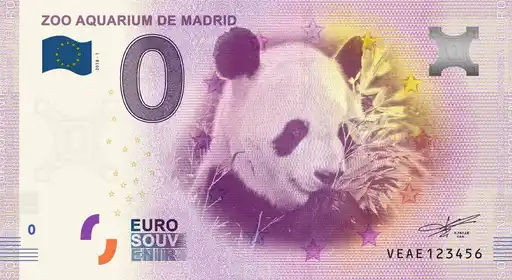 Banconota da 0€ ZOO AQUARIUM DE MADRID