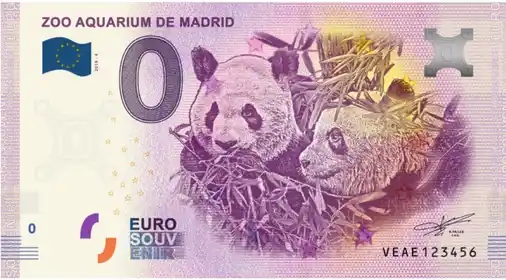 Banconota da 0€ ZOO AQUARIUM DE MADRID